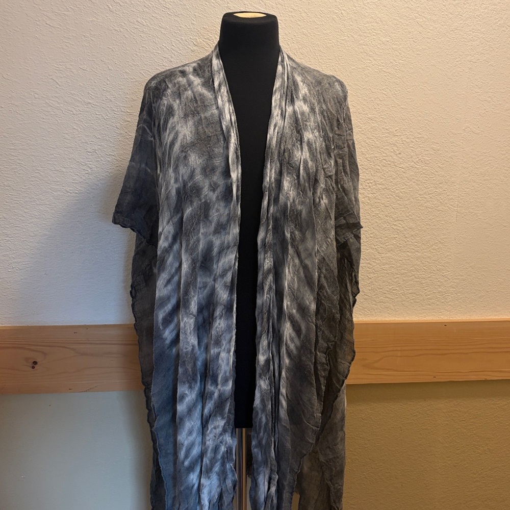 Shyanne Gray Tie-Dye Open Front Cardigan
